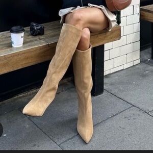 Zara suede knee high boots sz 7.5
